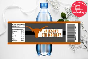 Printable Texas Longhorns Water Bottle Labels Instant Download