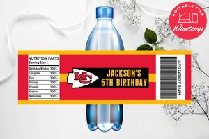 Printable Kansas City Chiefs Water Bottle Labels DIY