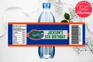 Printable Florida Gators Water Bottle Labels Instant Download