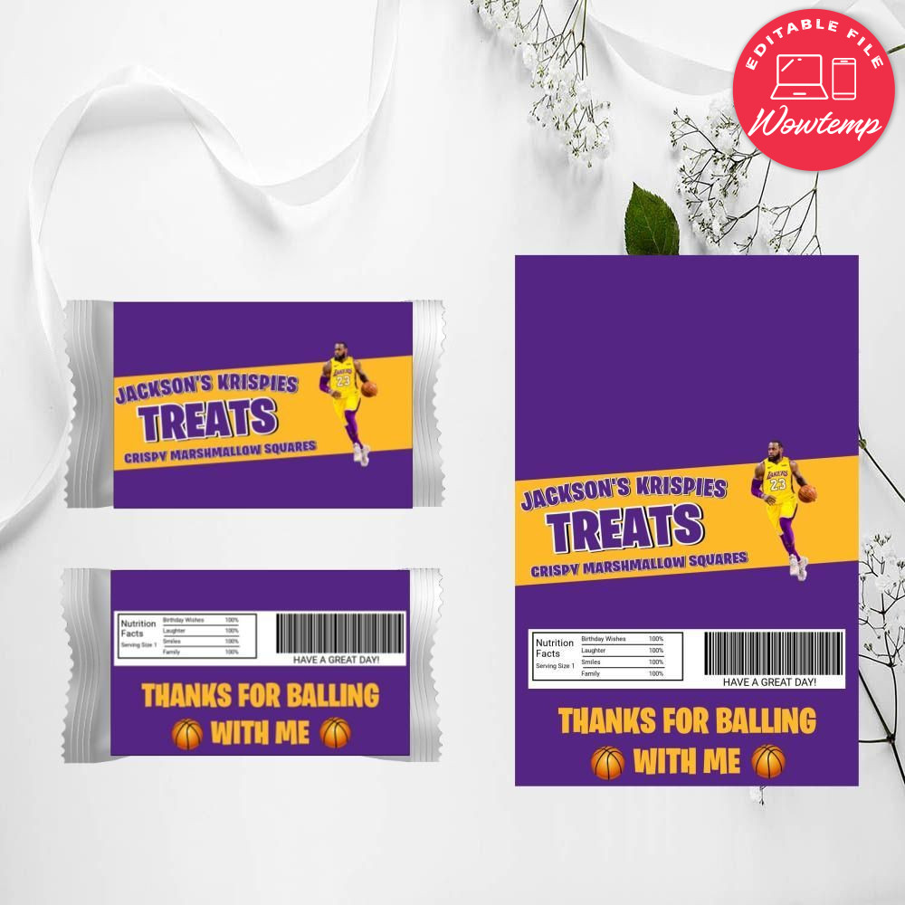 Lebron James Rice Krispie Treat Digital File Printable Instant Download