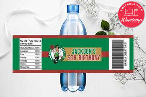 Printable Boston Celtics Water Bottle Labels Instant Download