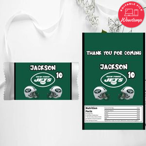 New York Jets Candy Bar Wrapper Digital File Printable Instant Download