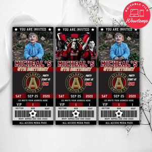 Printable Atlanta United FC Birthday Ticket Invites Instant Download