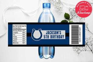 Printable Indianapolis Colts Water Bottle Labels Instant Download