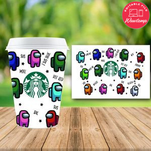 Starbucks Wrap Among Us PNG File template Instant Download