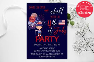 Printable 4th of July Party Invitation Instant Download