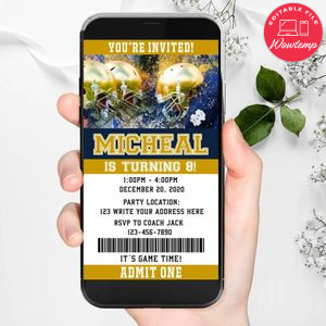 Electronic Notre Dame Fighting Irish Electronic Invite Birthday Invitations DIY