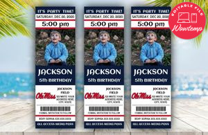 Printable Ole Miss Rebels Birthday Ticket With Photo Invitation Instant Download