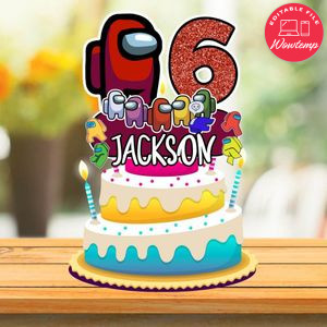 Among US Birthday Cake Topper Template Printable Instant Download