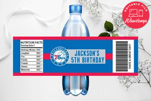 Printable Philadelphia 76ers Water Bottle Labels Instant Download