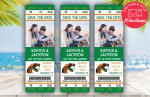 Editable Florida A&M Rattlers Save The Date Wedding Engagement Announcement Ticket Invitation Instant Download