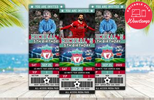 Liverpool FC Ticket Birthday Editable Template Instant Download