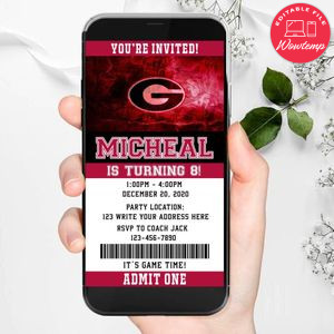 Electronic Georgia Bulldogs Electronic Invite Birthday Invitations DIY