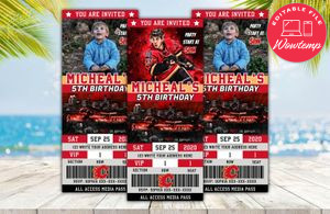 Calgary Flames Ticket Birthday Editable Templates Instant Download