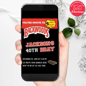 Electronic Backwoods Cigar Electronic Invite Invitation Instant Download