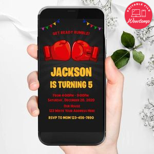 Electronic Boxing Electronic Invite Invitation Instant Download