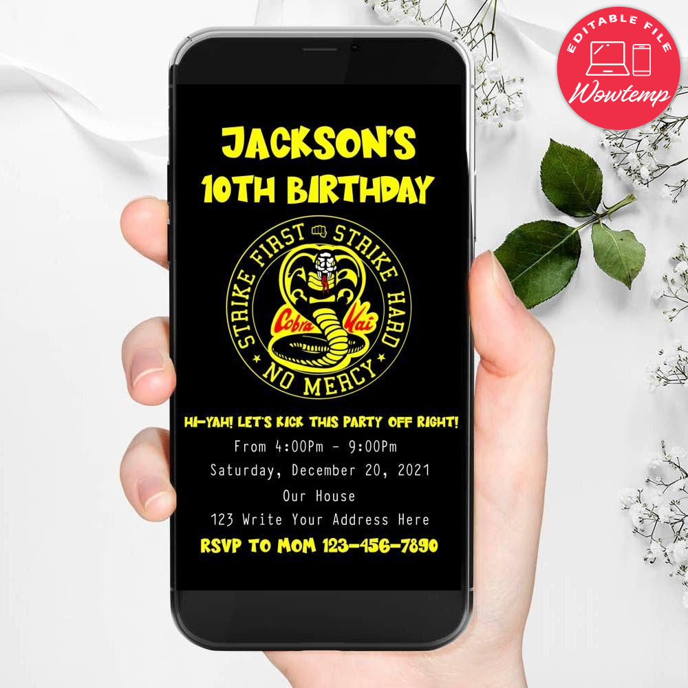 Electronic Cobra Kai Rockets Ticket Electronic Invite Birthday Flyer Instant Download