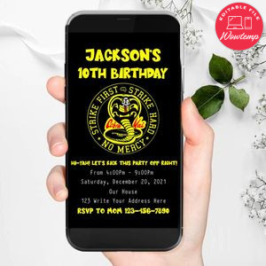 Electronic Cobra Kai Rockets Ticket Electronic Invite Birthday Flyer Instant Download