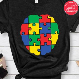 Autism Brain Puzzle Colorful Shirt