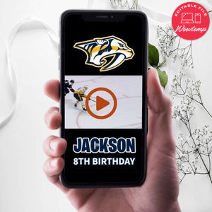 Nashville Predators Birthday Video Invitation Digital Template Customizable Instant Download