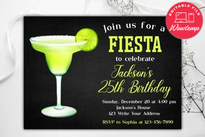 Printable Margarita Birthday Party Invitation Instant Download