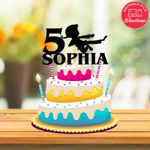 Printable Karate Birthday Cake Topper Template Instant Download