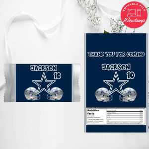 Dallas Cowboys Candy Bar Wrapper Digital File
