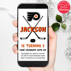 Electronic Philadelphia Flyers Electronic Invite Birthday Invitation Template Instant Download