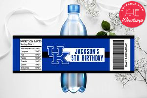 Printable Kentucky Wildcats Water Bottle Labels Instant Download