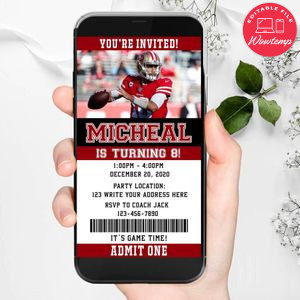 Electronic San Francisco 49ers Electronic Invite Birthday Invitation DIY