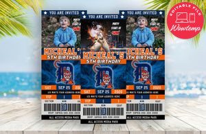 Detroit Tigers Ticket Birthday Editable Templates Instant Download