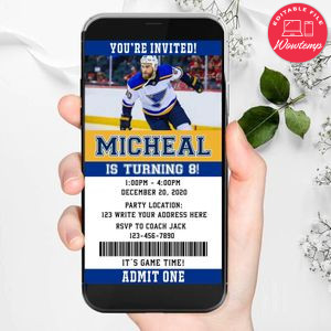 Electronic St Louis Blues Electronic Invite Birthday Invitations Instant Download