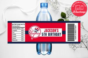 Printable New York Yankees Water Bottle Labels Instant Download