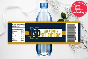 Printable Notre Dame Fighting Irish Water Bottle Labels Instant Download
