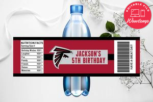 Printable Atlanta Falcons Water Bottle Labels Instant Download