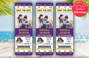 Editable  East Carolina Pirates Save The Date Wedding Engagement Announcement Ticket Invitation Instant Download