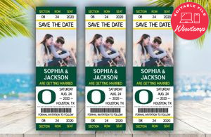 Oregon Ducks Save The Date Wedding Engagement Announcement Ticket Invitation Instant Download