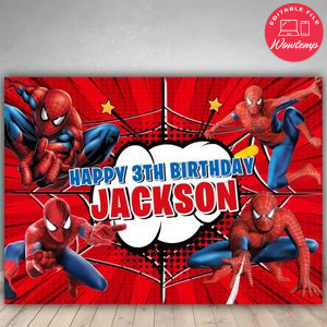 Printable Spiderman Backdrop Digital File Instant Download
