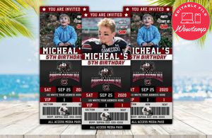 Editable South Carolina Gamecocks Birthday Ticket Invitations Instant Download