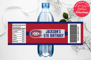 Printable Montreal Canadiens Water Bottle Labels Instant Download