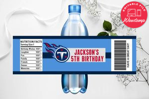 Printable Tennessee Titans Water Bottle Labels Instant Download