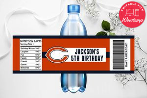 Printable Chicago Bears Water Bottle Labels Instant Download