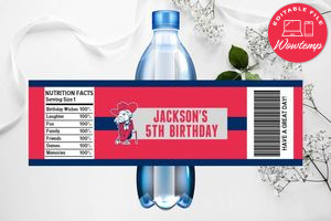 Printable Ole Miss Rebels Water Bottle Labels Instant Download