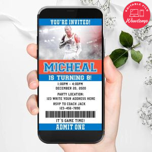 Electronic Oklahoma City Thunder Electronic Invite Birthday Invitations Instant Download