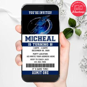 Electronic Tampa Bay Lightning Birthday Flyer Instant Download