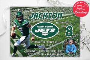 New York Jets Birthday Invitation Template to Print at Home Instant Download