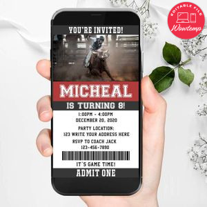 Electronic Rodeo Electronic Invite Birthday Invitations Instant Download