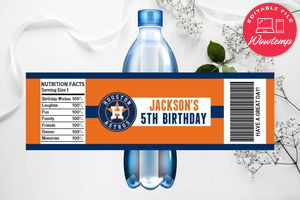 Printable Houston Astros Water Bottle Labels Instant Download