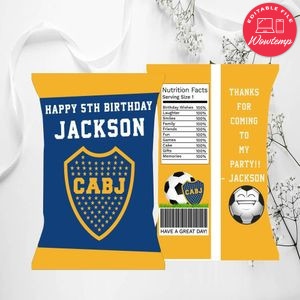 Boca Juniors Chip Bag Digital File Printable Instant Download