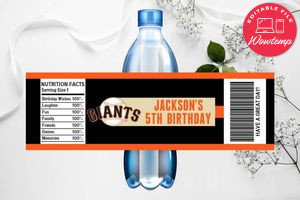 Printable San Francisco Giants Water Bottle Labels Instant Download